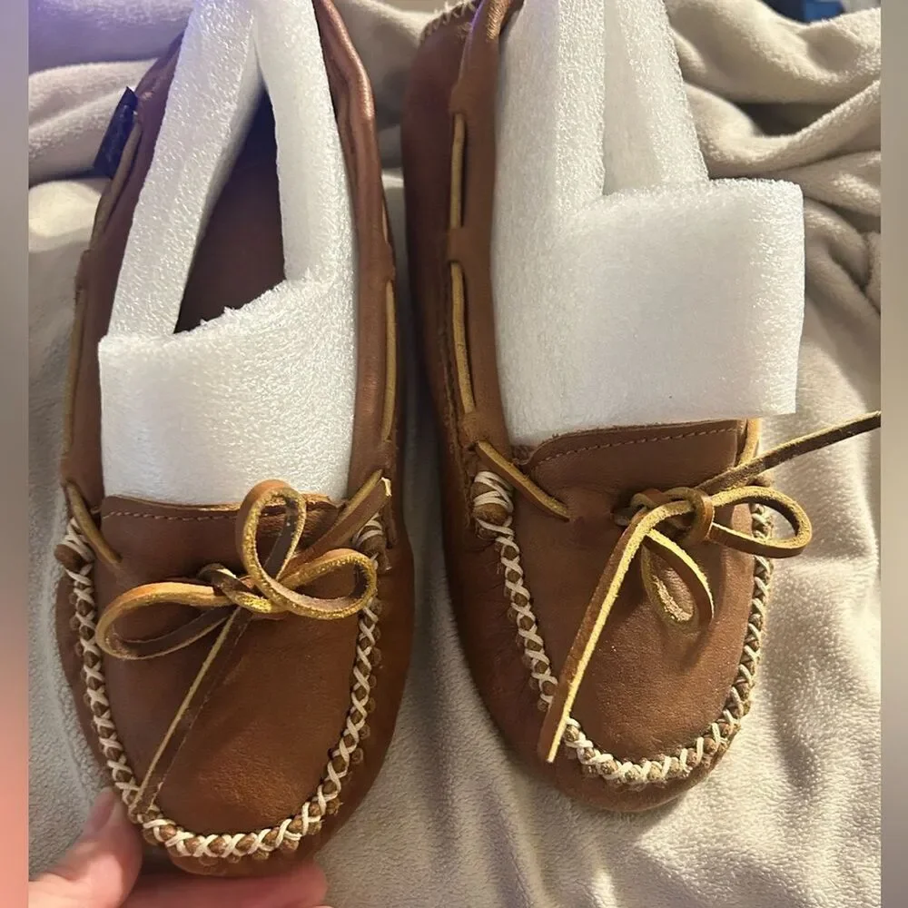 Cabela’s Leather Moccasins size 8 Tan Western Nature Casual Tribal Boho GUC